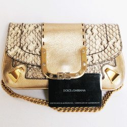 Mini sac DOLCE & GABBANA or et python 