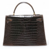 Sac HERMES Kelly 32 porosus marron Vintage