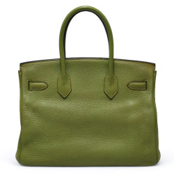 Sac HERMES Birkin 30 vert fenouil