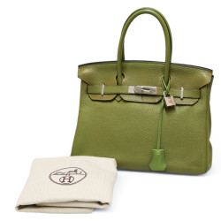 Sac HERMES Birkin 30 vert fenouil