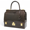 Malette HERMES crocodile marron