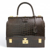 Mallette HERMES crocodile marron