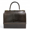 Mallette HERMES crocodile marron