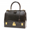 Sac Malette HERMES crocodile maron 