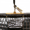 Sac Malette HERMES crocodile maron 