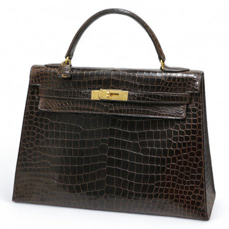 Kelly 32 HERMES porosus Vintage