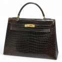 Kelly 32 crocodile HERMES porosus vintage