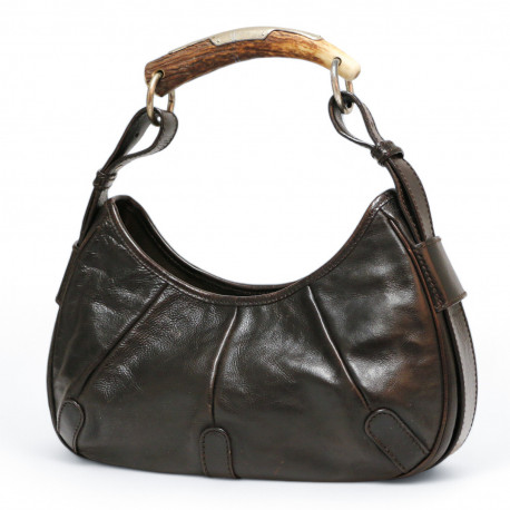 Sac Monbassa YVES SAINT LAURENT cuir marron