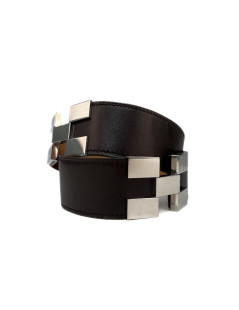 Ceinture HERMES en cuir marron T36