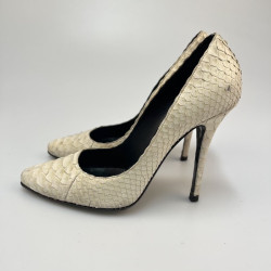 Pumps in white python BALMAIN T38, 5