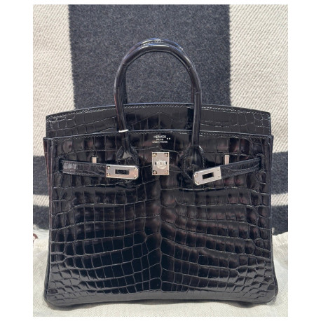 Birkin 25 HERMES crocodile Niloticus noir