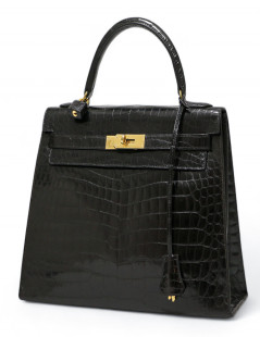 Kelly crocodile Porosus 32 noir