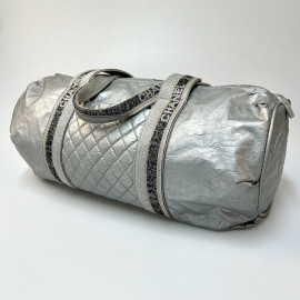 Sac Bowling CHANEL plastique argent