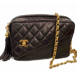 Sac camera vintage noir CHANEL