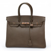 Sac HERMES Birkin gris Etain 35