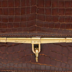 Sac Palonnier HERMES crocodile havane