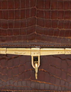 Sac Palonnier HERMES crocodile havane