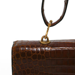 Sac Palonnier HERMES crocodile havane