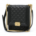 Sac Boy CHANEL Nord Sud grainé noir