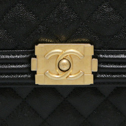 Sav Boy CHANEL Nord Sud vertical grainé noir