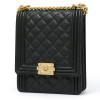 Sac Boy CHANEL Nord Sud vertical grainé noir