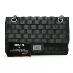 2.55 CHANEL satin noir all black