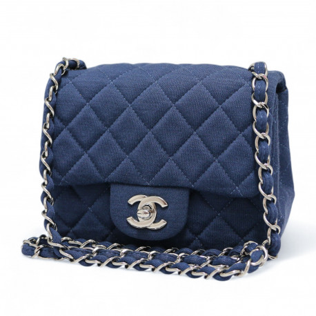 Mini  Timeless CHANEL jersey bleu