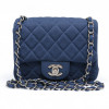 Mini Timeless CHANEL jersey bleu