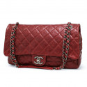 Sac CHANEL bordeaux cuir grainé souple