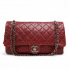 Sac CHANEL cuir grainé souple bordeaux