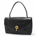 Sac Clou HERMES crocodile noir vintage