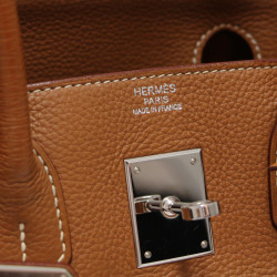 Birkin 30 HERMES Taurillon Clémence gold