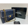 Sac vintage CHANEL bleu et blanc