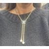 Collier cravate CHANEL CC nacre