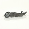 CHANEL blackened silver and rhinestones wing clip-on earring