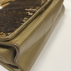 CHANEL evening clutch in golden brown moire sequins