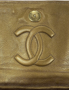 CHANEL evening clutch in golden brown moire sequins