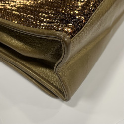 CHANEL evening clutch in golden brown moire sequins