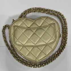 Mini sac coeur CHANEL doré