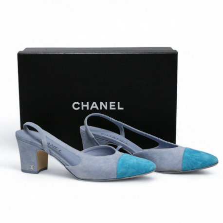 Slingbacks CHANEL t40 suede bicolore