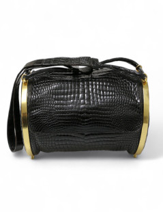 Sac DIOR crocodile noir vintage