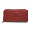 Compagnon CHANEL zippé grainé bordeaux