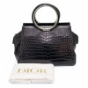 Sac Babe DIOR crocodile bleu foncé