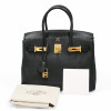 Birkin 30 HERMES cuir Fiord noir