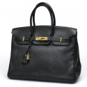 Birkin 35 noir HERMES cuir de veau Togo