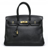 Birkin 35 noir HERMES cuir de veau Togo