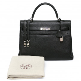 Kelly 35 HERMES cuir de veau Togo noir