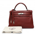 Kelly 32 HERMES cuir de veau Togo Bordeaux