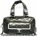 Black CHANEL quilted leather bag