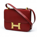 Constance HERMES cuir box rouge H